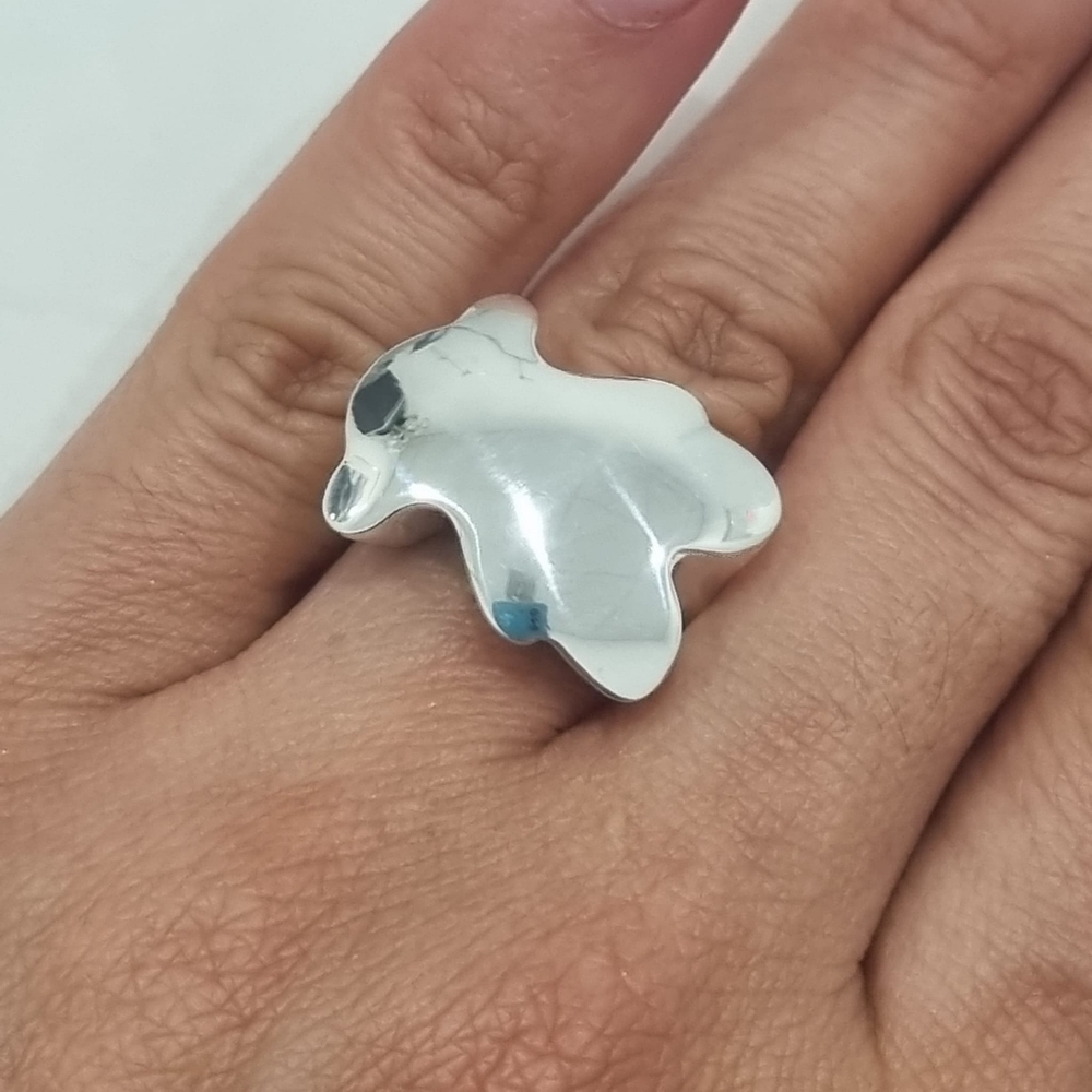 Tous Silver Bold Motif Bear Signet Ring Size 6.25 - Picture 11 of 15
